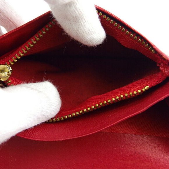 Auth SAINT LAURENT tri-fold wallet patchwork orange leather - Picture 2 of 9